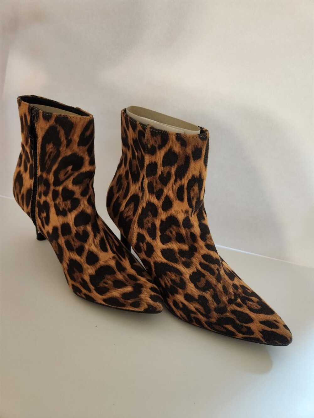 Rampage Booties Leopard Print 7.5M Ankle Boots Medium Heel Brown Gold - Picture 3 of 9